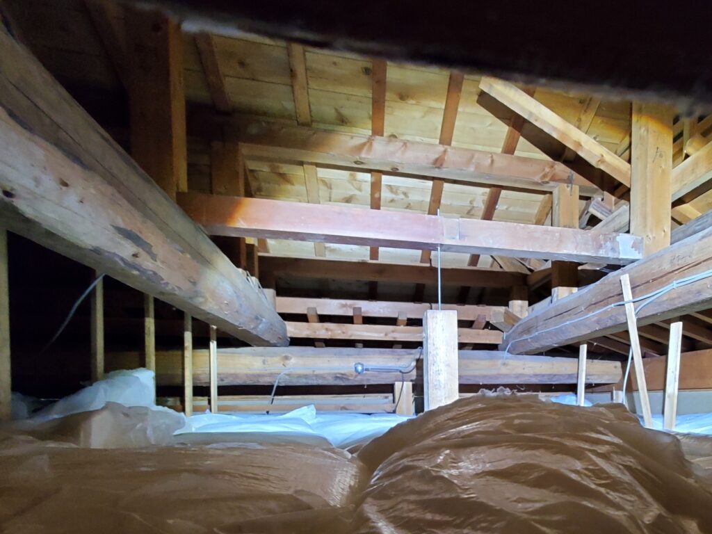 住宅の小屋裏を目視確認するホームインスペクション